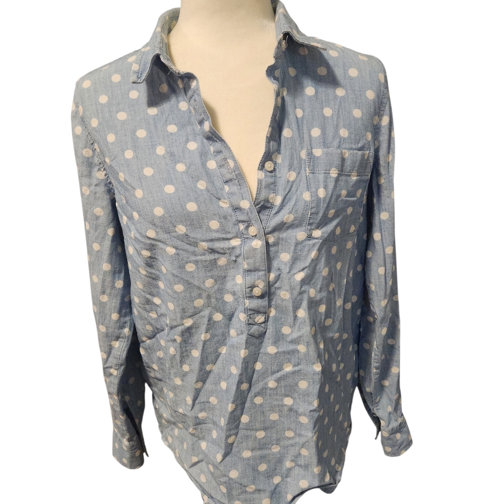 Tommy Hilfiger Blue and White Polka Dot Shirt - Picture 11 of 11